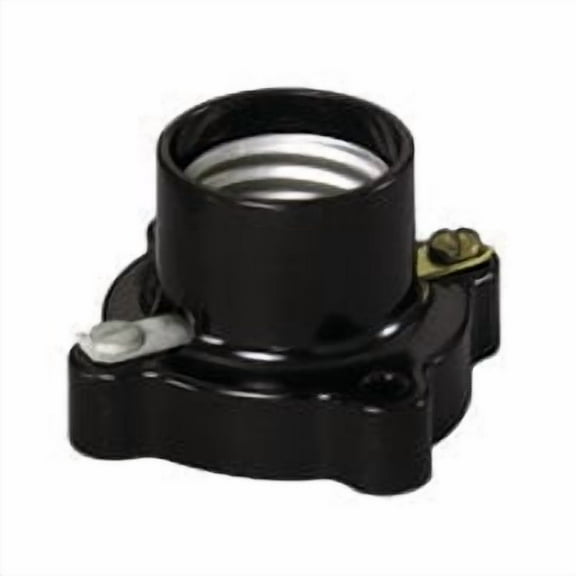 Leviton 9063 Medium Base, One-Piece, Keyless, Incandescent, Phenolic Lampholder, Pony Cleat, Single Circuit, Open Terminal, Brown