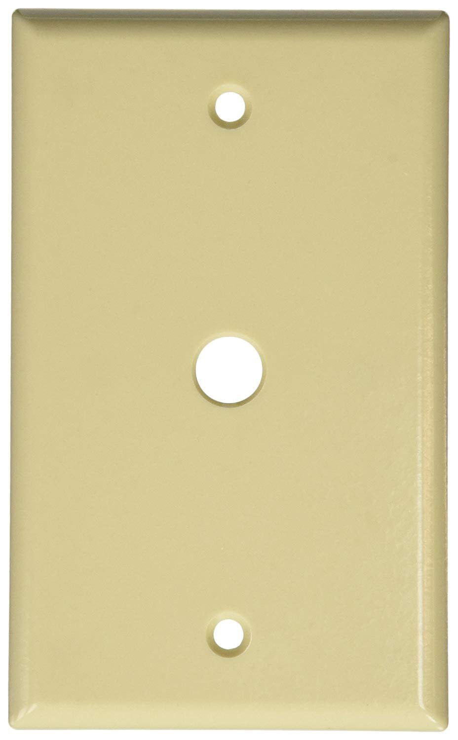 Leviton 00186013000 1 Gang Telephone & Cable Wallplate, Ivory
