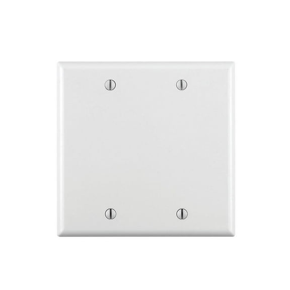 Leviton Blank Wall Plate Traditional - 2 Gang Plastic - White