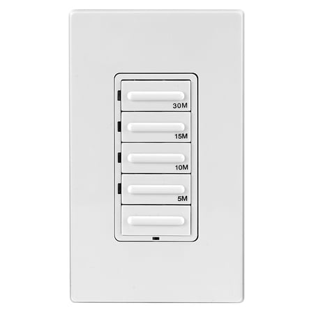 Leviton 001-LTB30-1LZ 30 Minute White, Ivory, And Light Almond Interchangeable Decora Electronic Timer Switch