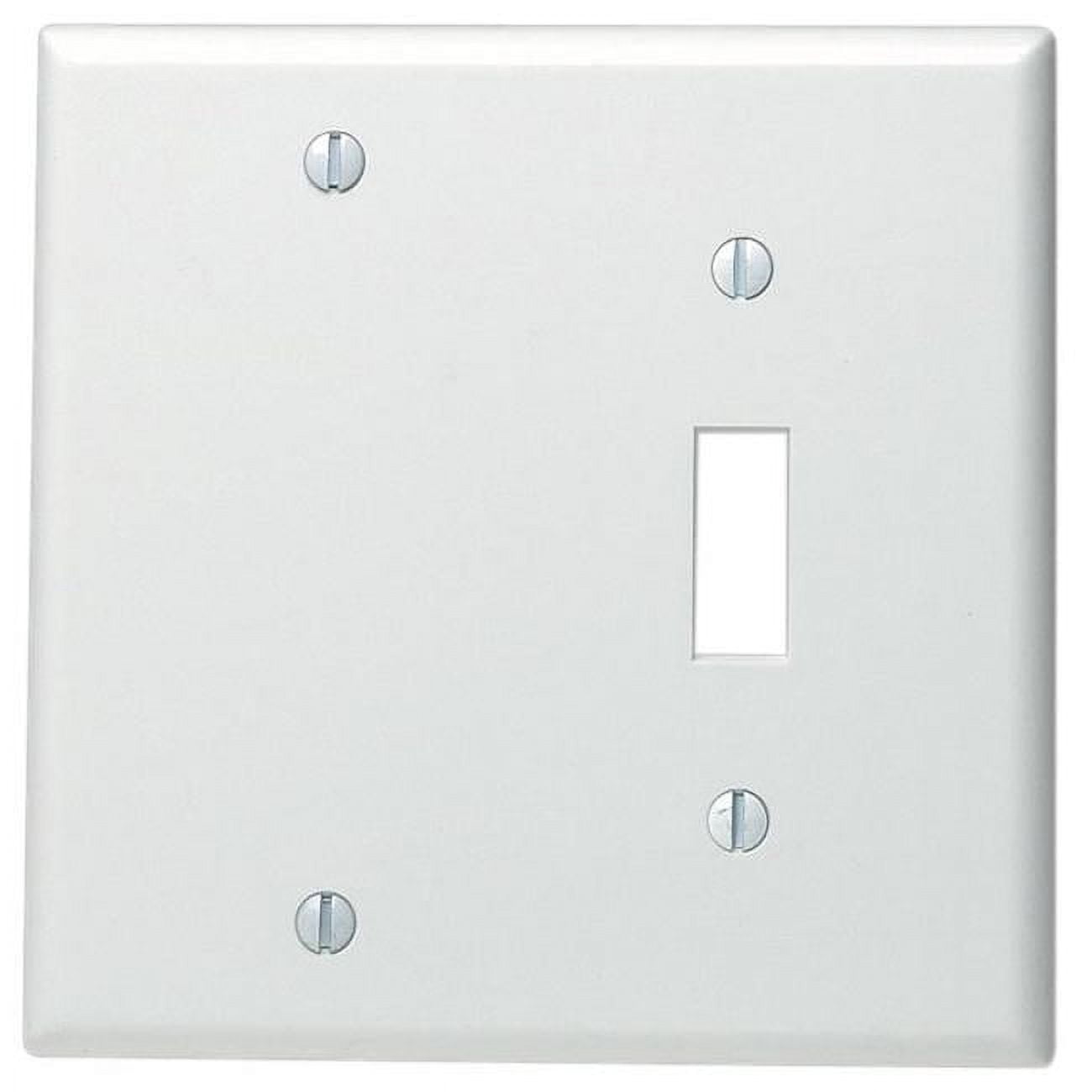 Leviton White 2-Gang Thermoset Blank and Toggle Wall Plate