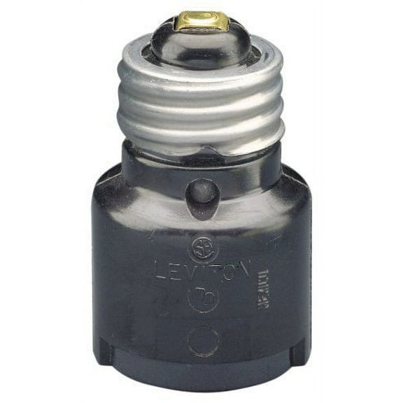 Leviton Socket Adapter 2006 009-0-000 - 660W 250V Incandescent Medium Base - 1 Piece, Black
