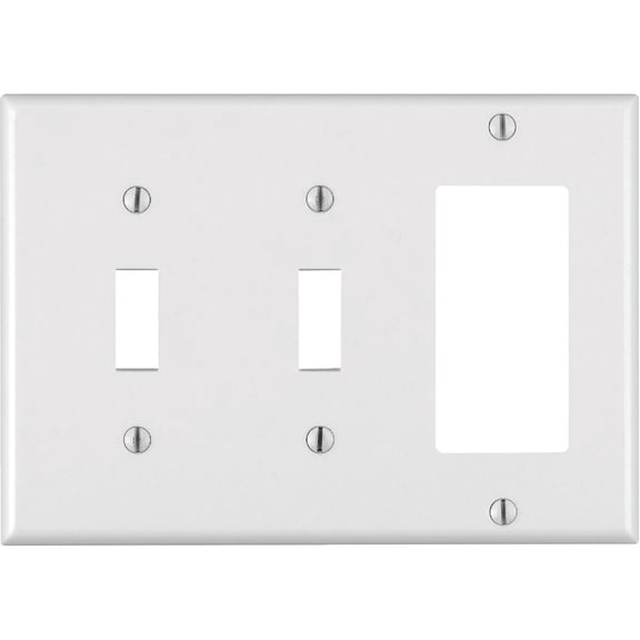 Leviton 005-80421-00W White 3-Gang Combination Wallplate