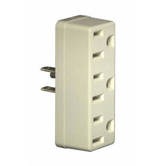 Leviton 006-00697-00I Ivory Triple Tap Plug-In Outlet Adapter