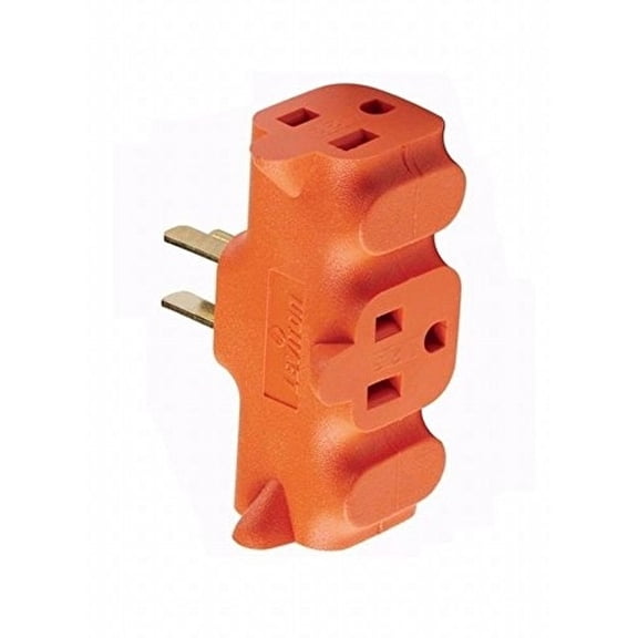 Leviton 00694-007-0OR Adapter Outlet Heacy Duty U-Ground, Orange