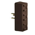 thumbnail image 1 of Leviton 00697-000 Triple Outlet Adapter, 125 Volts, 15 Amp, Brown, 1 of 3