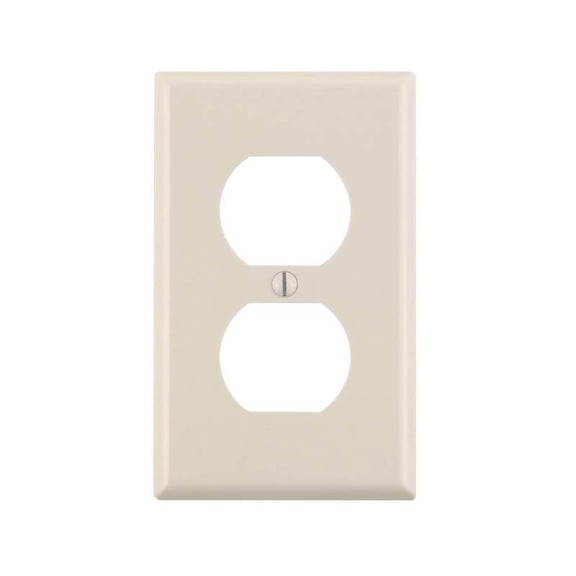 Leviton Duplex Outlet Wall Plate Traditional - 1 Gang, Light Almond, Standard, Plastic