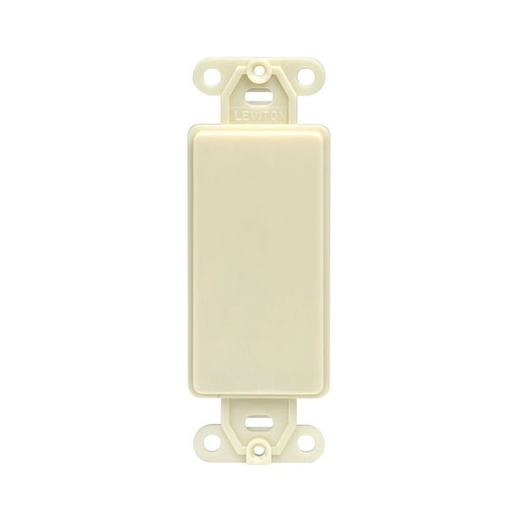 Leviton 013-80414-00I 4.3" X 1.9" X .3" Ivory Decora Blank Insert Adapter Plate