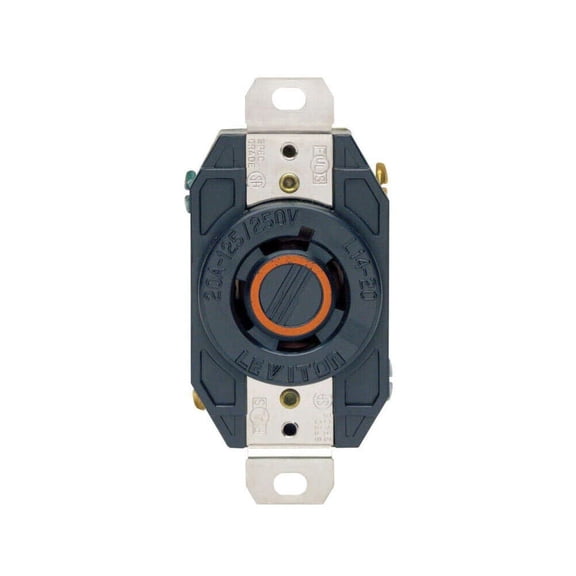 Leviton  V-O-Max  20 amps 125/250 volt Black  Outlet  L14-20R  1 pk