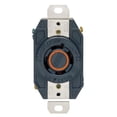 thumbnail image 1 of Leviton S01-02410-00D Locking Receptacle, 3 -Pole, 125/250 VAC, 20 A, NEMA: NEMA L14-20R, Black, 1 of 2