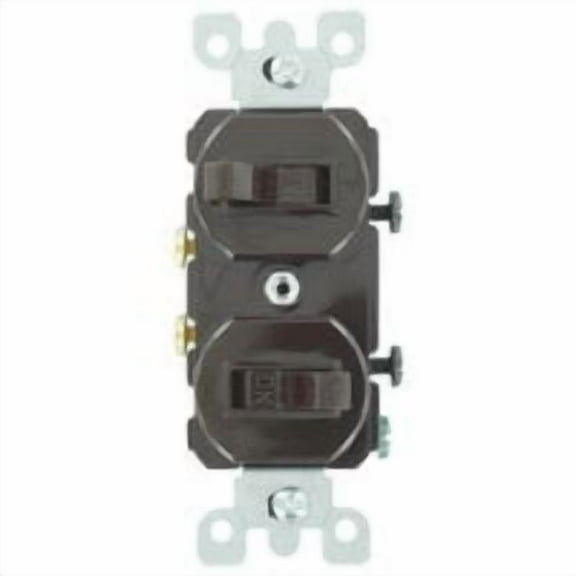 Leviton Toggle Switch 05224-02S - 15 Amp Single Pole - Brown