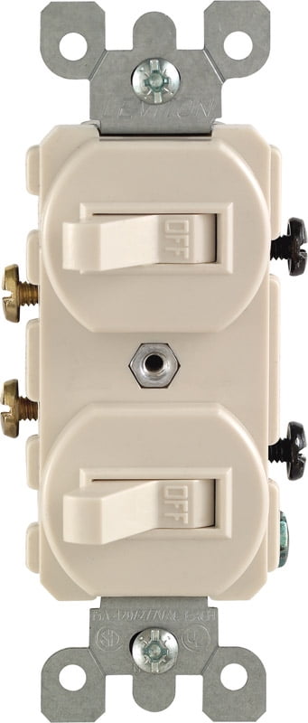 Leviton 107-05224-0SP Combo 2-Single Pole Switch, Heavy-Duty Spec Grade, Brown – 15A/120-277V AC