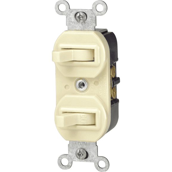 Leviton 5241 15A 277V Duplex Receptacle in Ivory  15A 277V  UL Listed for US Residential Electrical Code Compliance, Drop-in NEC-Standard Wiring