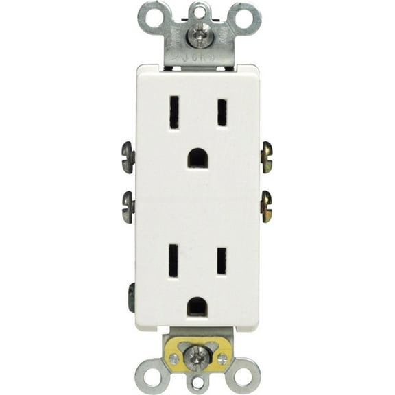 Leviton Decora Duplex Outlet 05325-0WS - 15 Amps 125V Heavy Duty - White