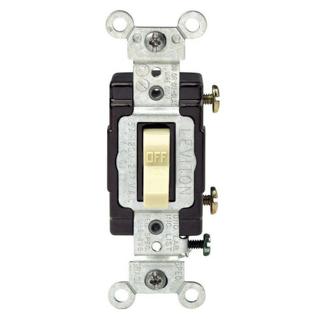 Leviton 05501-LHI Lighted Commercial Grade Toggle Switch, 15 Amp, Ivory