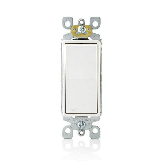 Leviton Decora Rocker Single Pole AC Quiet Switch - 15 Amps - White