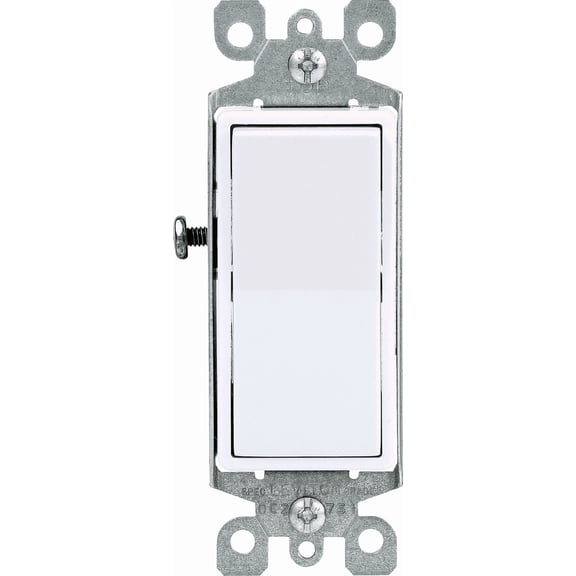 Leviton 05601 Toggle Switch  Decora Rocker-Style Design in White  UL Listed for US Residential Electrical Code Compliance, Drop-in NEC-Standard Wiring