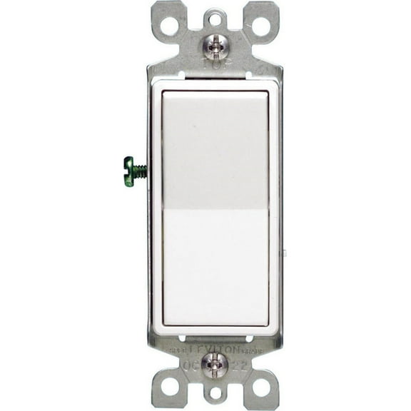 Leviton 05601-2WS Decora 15 Amps Single Pole Rocker Ac Quiet Switch White