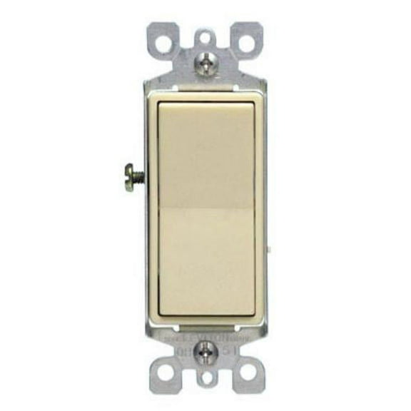 Leviton 05604-2IS 4-Way Decora Switch With Ground, 15Amp, Ivory