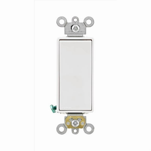 Leviton 05621-2WS Decora 20 Amps Single Pole Rocker Ac Quiet Switch White