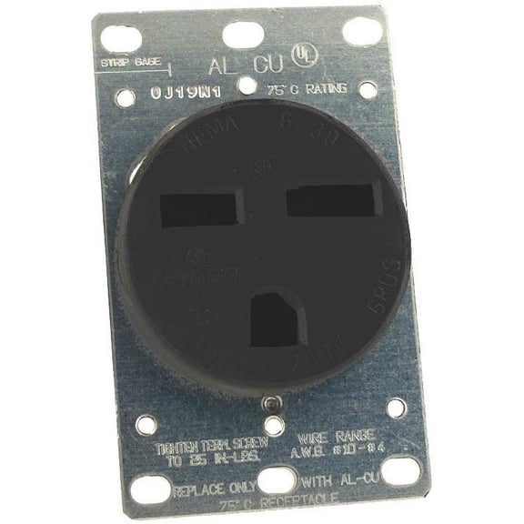 Leviton 061-05372-000 Power Receptacle 30 Amp 250 Volt Flush Mount