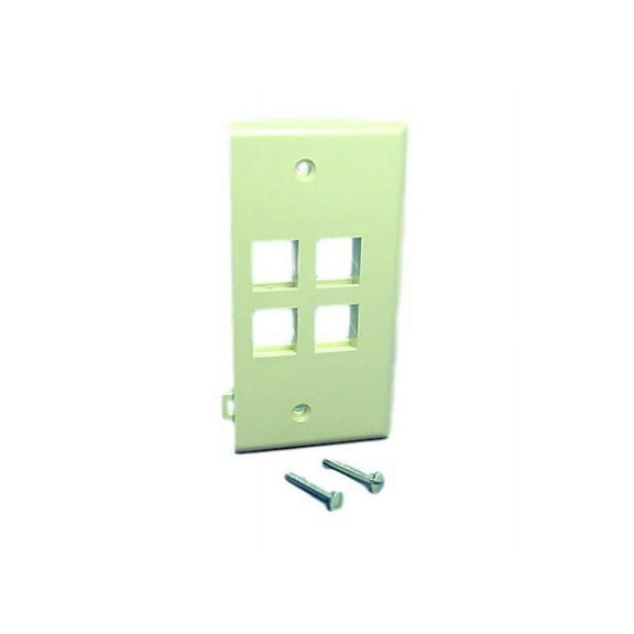 Leviton 1-Gang Quickport Ivory 4-Port Sectional Thermoplastic Wallplate Cover 40814-I