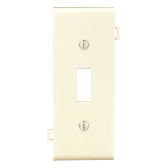 Leviton 1-Gang Toggle Device Switch Wallplate, Sectional, Thermoplastic Nylon, Device Mount, Center Panel, PSC1-I, Ivory