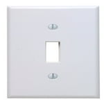 Leviton 1-Gang Toggle Device Switch Wallplate, Standard Size, Thermoset, Device Mount, 88001, White