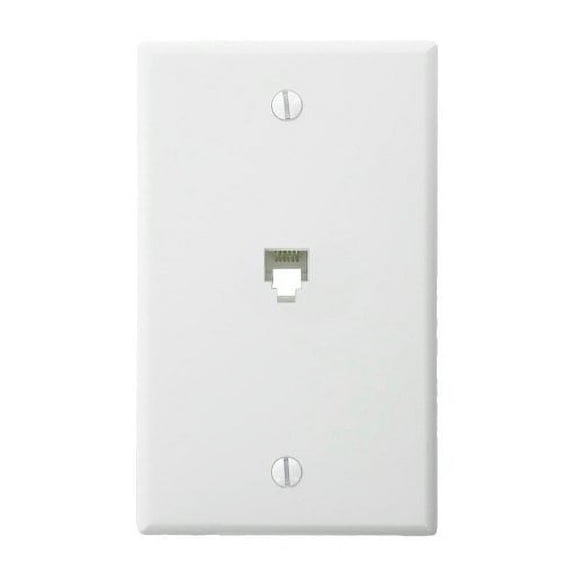 Leviton 1-Gang White Modular Telephone Jack Wall Plate