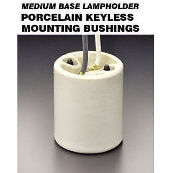 Leviton 10085-5 Keyless Lampholder Incandescent Medium Base Mounting Bushings 9-Inch 18-AWM TEW Wire Leads - White ( Package of 100)