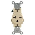 thumbnail image 1 of Leviton 101-05801-ISP 20-Amp 125-Volt Single Receptacle Electrical Power Outlet, Ivory, 1 of 1