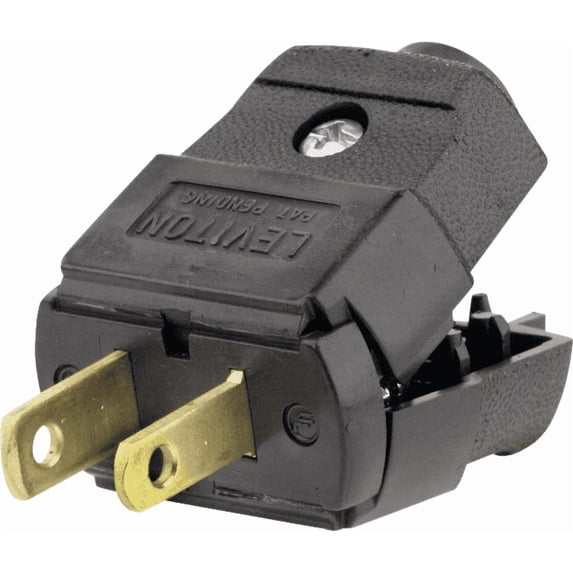 Leviton 101 Cord & Plug in Black — UL Listed for US Residential Electrical Code Compliance, Drop-in NEC-Standard Wiring
