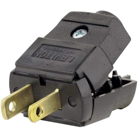 Leviton 101-EP 15-Amp, 125-Volt, Plug, Straight Blade, Residential Grade, Polarized, Non-Grounding, Black