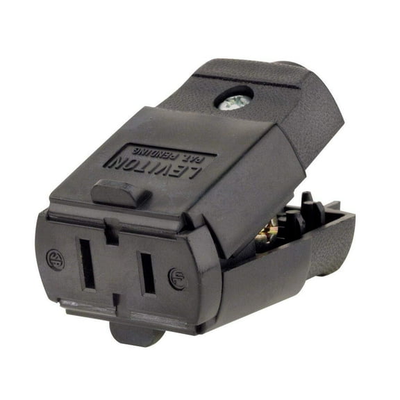 Leviton Plug 102-EP Straight Blade Residential Grade - 15A 125V - 10 Pack, Black