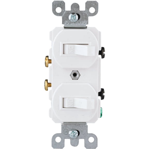 Leviton 109-05224-WSP Combo 2-Single Pole Switch, White