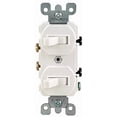 thumbnail image 1 of Leviton 109-05224-WSP Combo 2-Single Pole Switch, White, 1 of 3