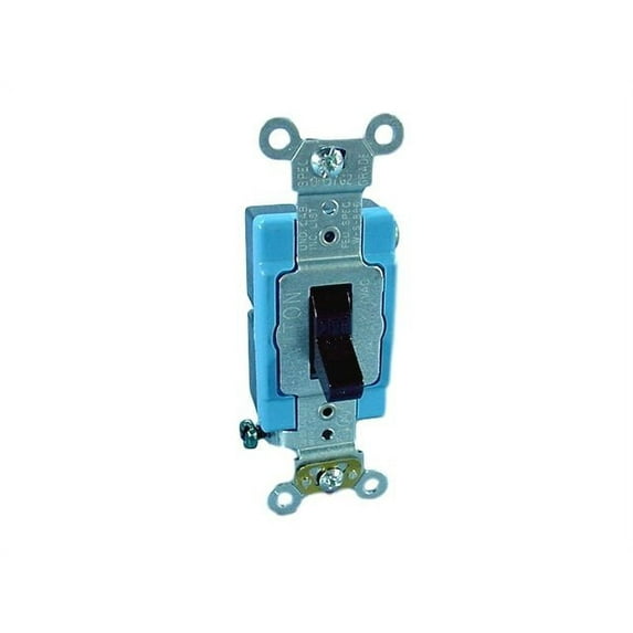 Leviton 1101-2 Single Pole Toggle Light Switch, Industrial Specification Grade, 15A 120/277V, Side Wire, Brown