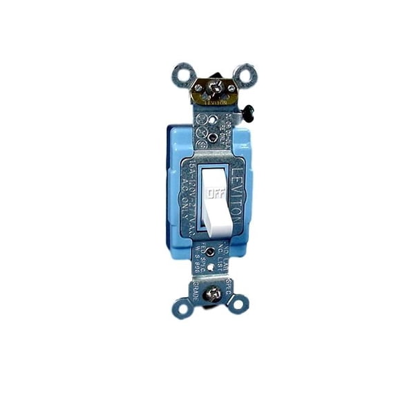 Leviton 1201-2W White Industrial Grade Single Pole Toggle Light Switch 15A