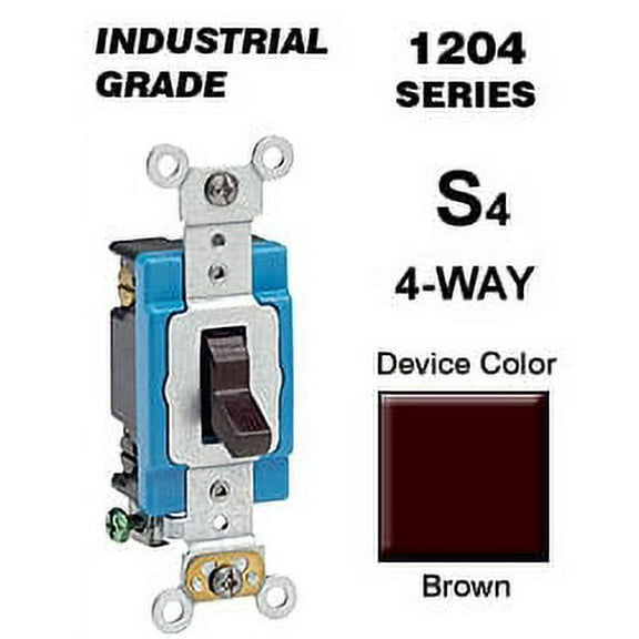 Leviton 1204-2 15 Amp 4-Way Toggle Switch Industrial - Brown