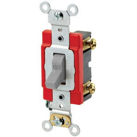 Leviton 1221-2GY 20A 120/277V Toggle 1-Pole AC Quiet Switch Spec Grade, Gray (10 pack)