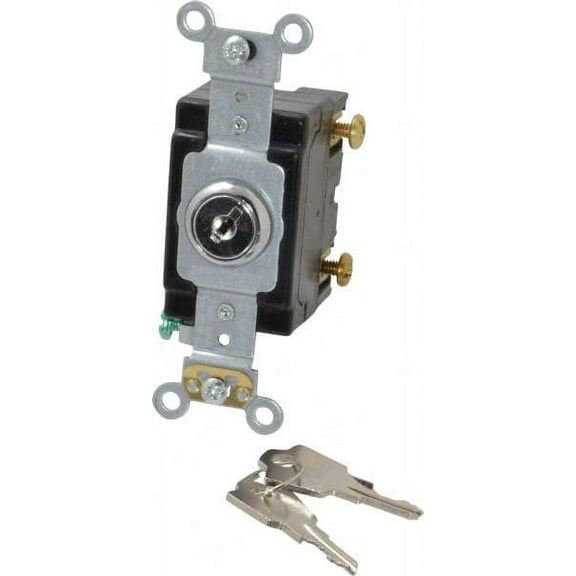 Leviton 1221-2KL 20 Amp Single-Pole Key Lock Switch Industrial - Chrome (Pkg of 10)