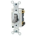 thumbnail image 1 of Leviton 1222-SGY 20 Amp, 120/277 Volt, Toggle Double-Pole AC Quiet Switch, Heavy Duty Grade, Grounding, Gray, 1 of 2