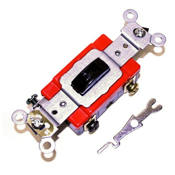 Leviton 1223-2L 20A 120/277V Toggle Locking 3-Way AC Quiet Switch, Brown (10 Pack)