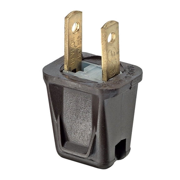 Leviton Plug 123 - 10 Amp 125 Volt Non-Polarized Non-Grounding - Brown