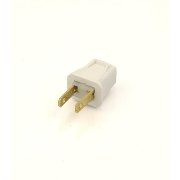 Leviton 123-7 Non-Polarized Easy Wire Plug, 125 V, 10 A, 2 P, 2 W, No Size, White