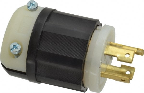 Leviton 125/250 VAC, 30 Amp, L14-30P Configuration, Industrial Grade, Self Grounding Plug 1 Phase, 3 Poles, 0.595 to 1.15" Cord Diameter