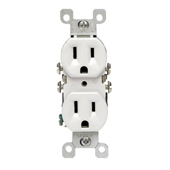 Leviton Duplex Outlet CO/ALR 12650-00W - 15A 125V, White