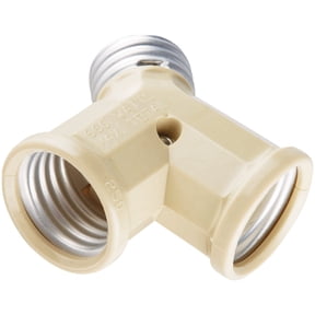 Leviton 128-I 15-Amp 660-Watt Twin Light-Socket Adapter, Ivory