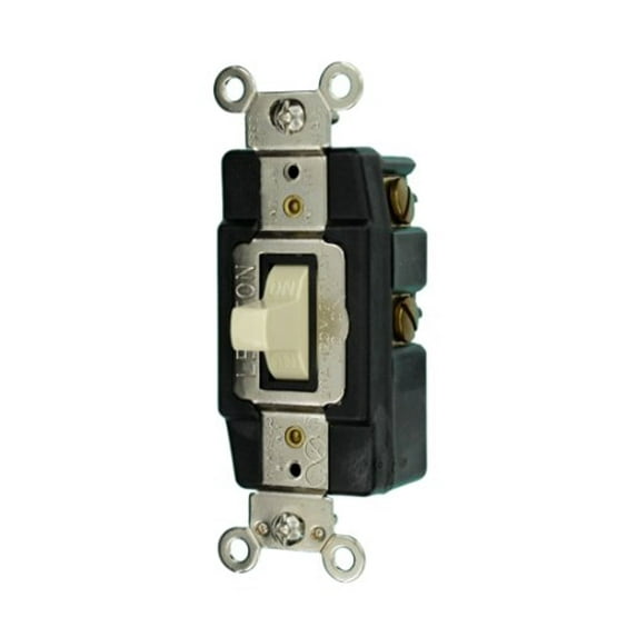 Leviton 1285-I 20-Amp 120/277-Volt Toggle Single-Pole AC Quiet Switch, Ivory