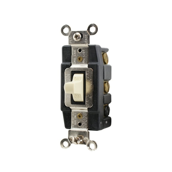 Leviton 1286-I 20-Amp 120/277-Volt Toggle Double-Pole DPDT AC Quiet Switch, Ivory